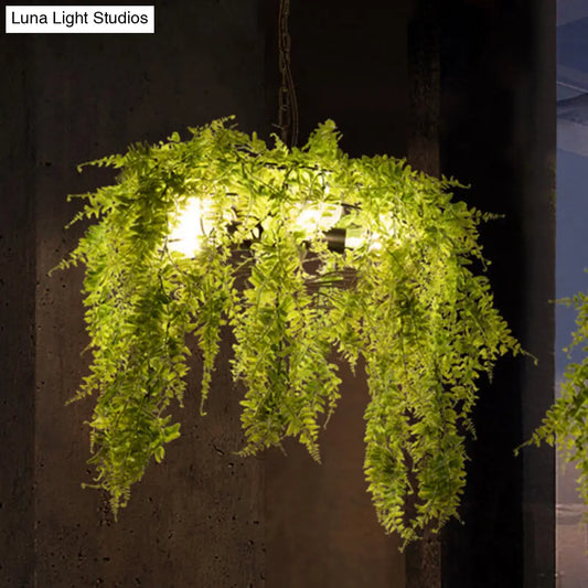 Metal Black Chandelier with Wire Guard - Industrial Pendant Light for Restaurants