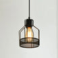 Metal Black Geometric Cage Pendant Light - Industrial Style Ceiling Lamp