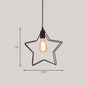 Metal Black Geometric Cage Pendant Light - Industrial Style Ceiling Lamp