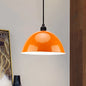 Metal Black/Gray Suspension Pendant Light 1-Bulb Industrial Dome Shade for Dining Room, 12"/14" W