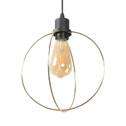 Metal Caged Pendant Lighting - Farmhouse Style - 1 Light - Black