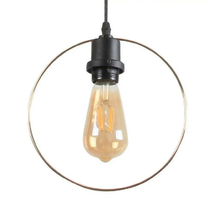 Metal Caged Pendant Lighting - Farmhouse Style - 1 Light - Black