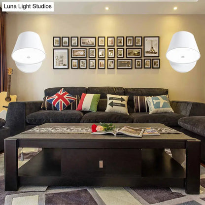 DecorBites™ DecorBites™ Metal Cone Wall Sconce - 1 Light in White/Warm Light with Pink, Yellow, and Black Accents