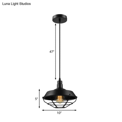 Metal Farmhouse Pendant Light with Barn Shade in Black - 1 Head, 3 Sizes Available