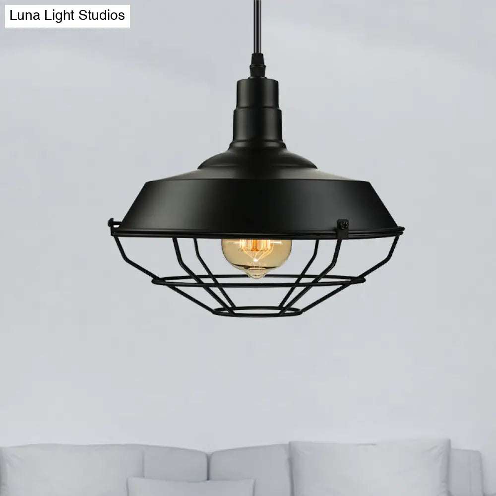 Metal Farmhouse Pendant Light with Barn Shade in Black - 1 Head, 3 Sizes Available