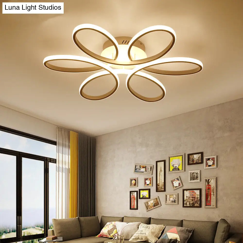 DecorBites™ DecorBites™ Metal Flower LED Flush Mount Ceiling Light for Living Room - Minimalistic & Semi Flush Design