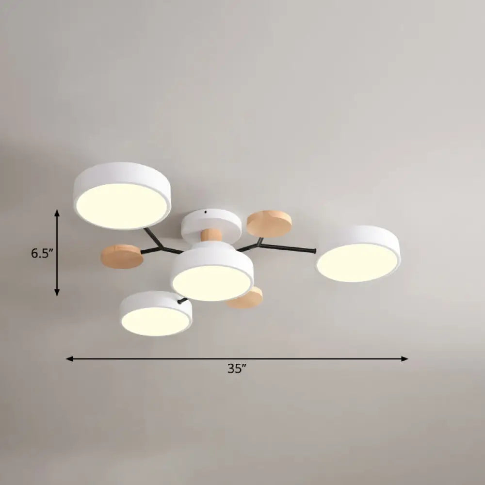 Lámpara de techo LED nórdica DecorBites™ de metal con diseño de rama de árbol - Ideal para el dormitorio