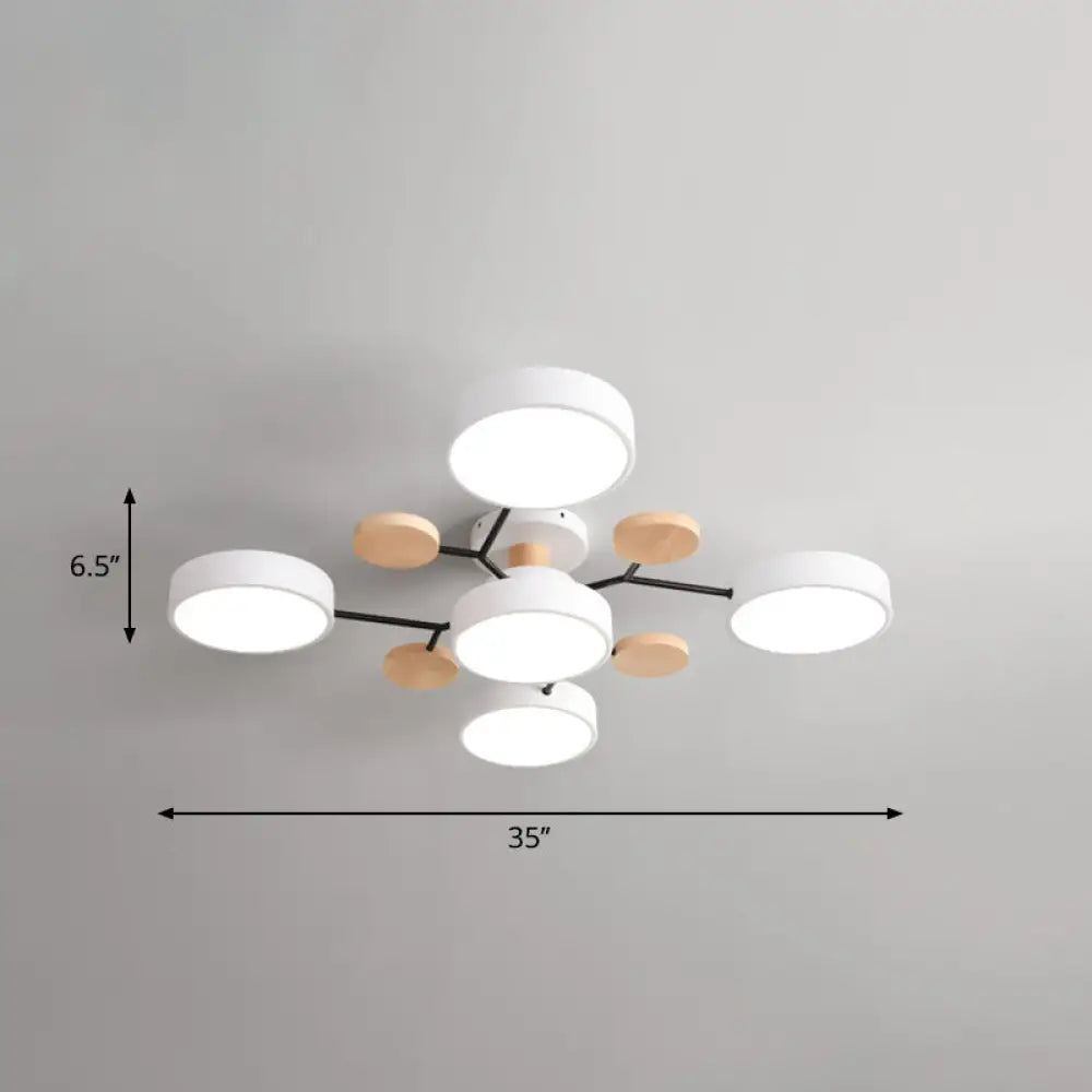 Lámpara de techo LED nórdica DecorBites™ de metal con diseño de rama de árbol - Ideal para el dormitorio