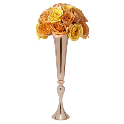 Metal Golden Flower Stand Vase Candle Holder - Vase
