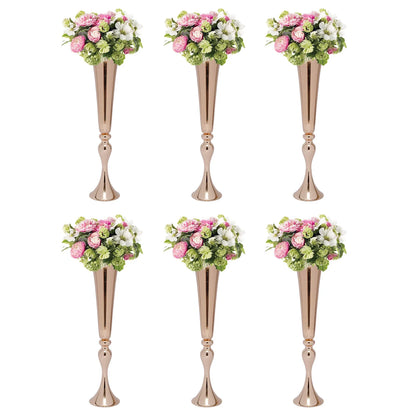 Metal Golden Flower Stand Vase Candle Holder - Vase
