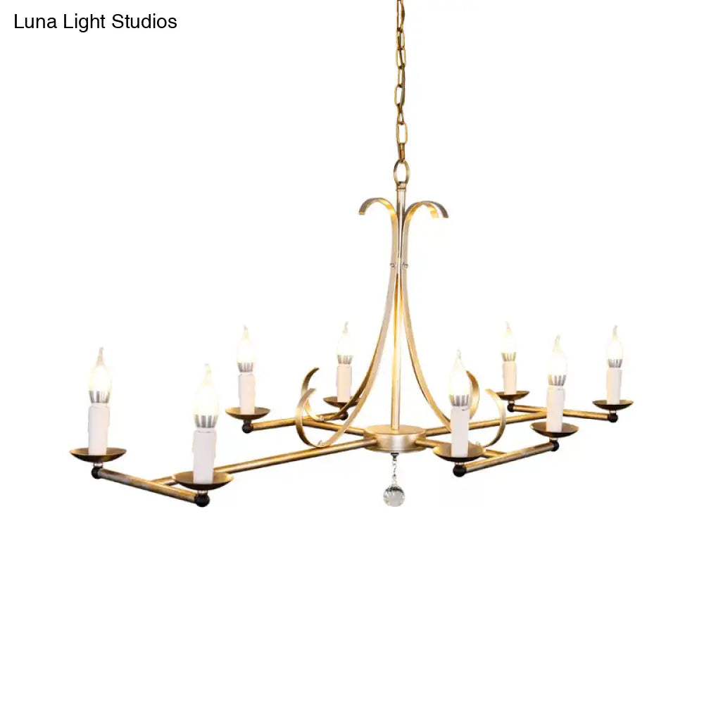 ثريا جزيرة معدنية من ديكوربايتس™ - شكل شمعة تقليدي، 8 لمبات، ذهبي/فضي