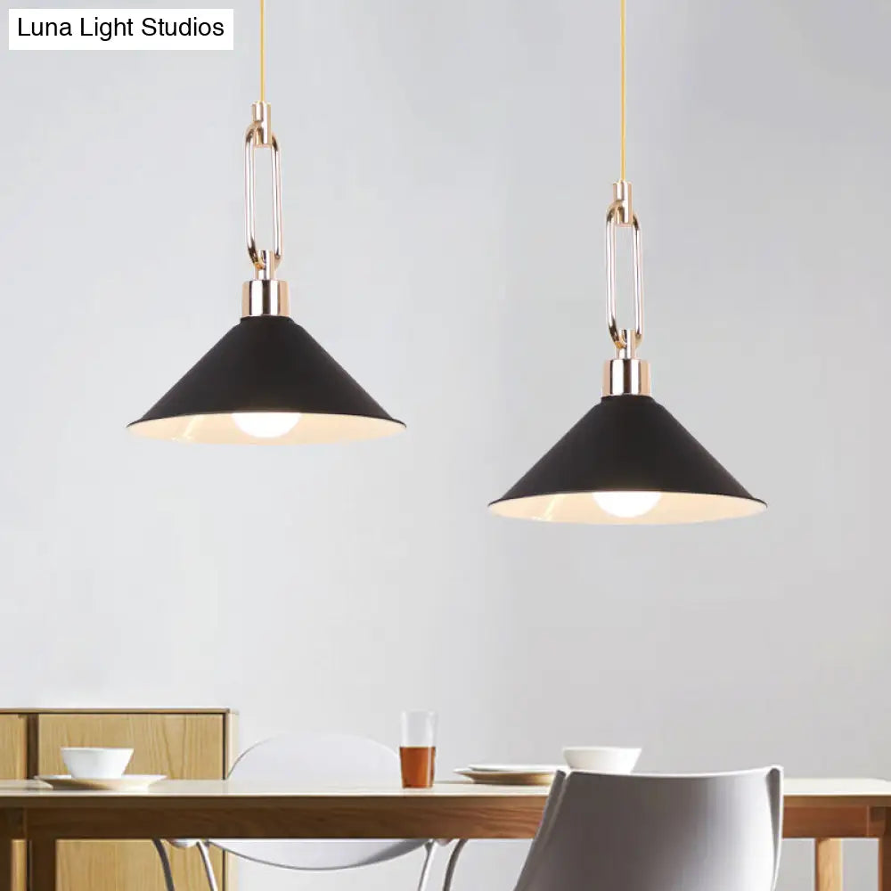 Metal Macaron Pyramid Pendant Lamp: Single Light Candy Colored Suspension for Hotels