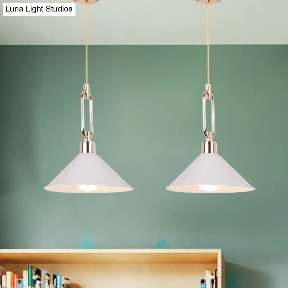 Metal Macaron Pyramid Pendant Lamp: Single Light Candy Colored Suspension for Hotels