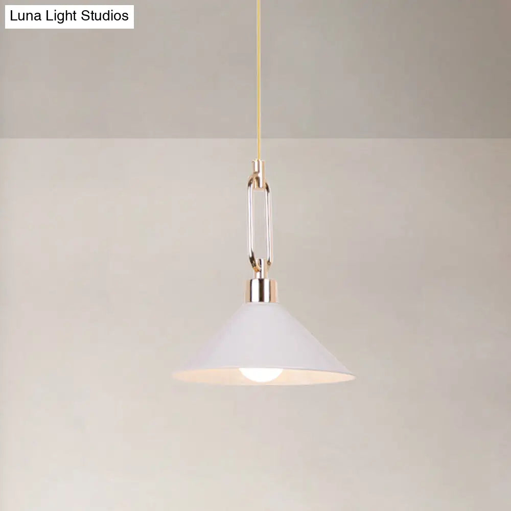 Metal Macaron Pyramid Pendant Lamp: Single Light Candy Colored Suspension for Hotels