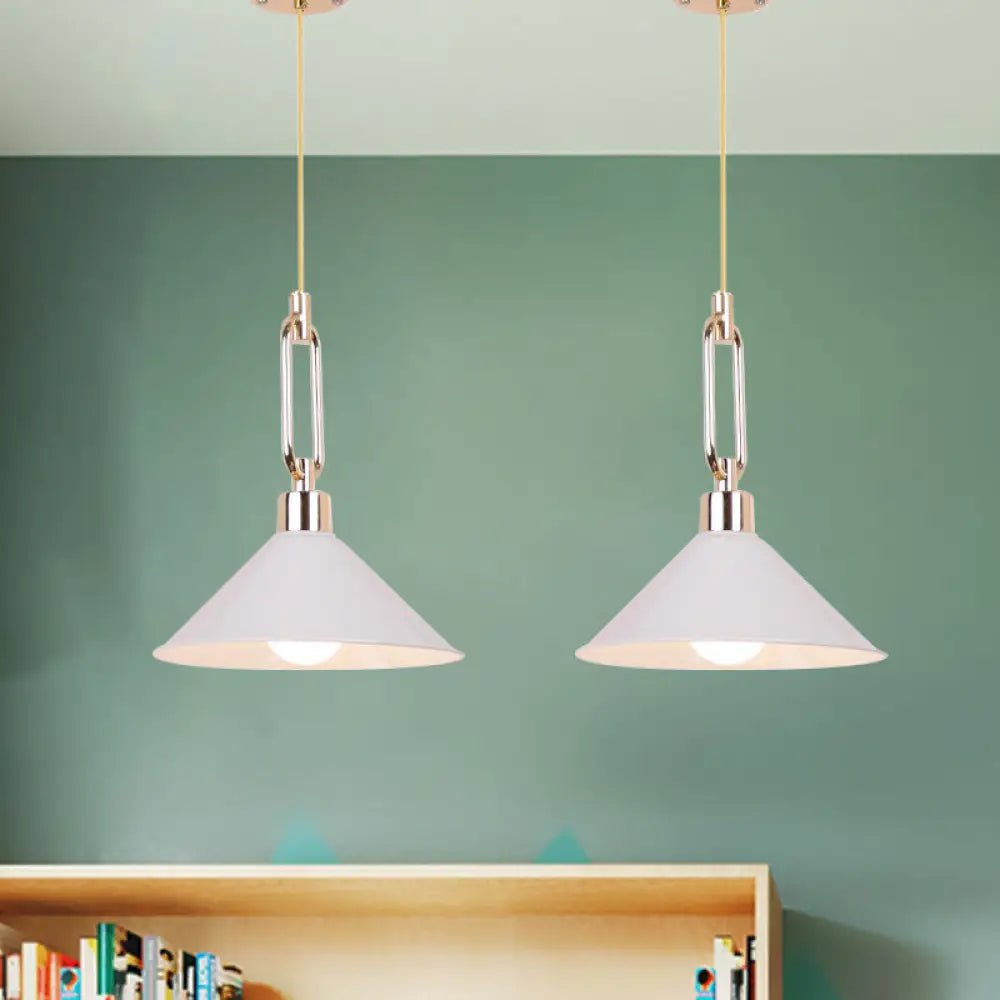 Metal Macaron Pyramid Pendant Lamp: Single Light Candy Colored Suspension for Hotels