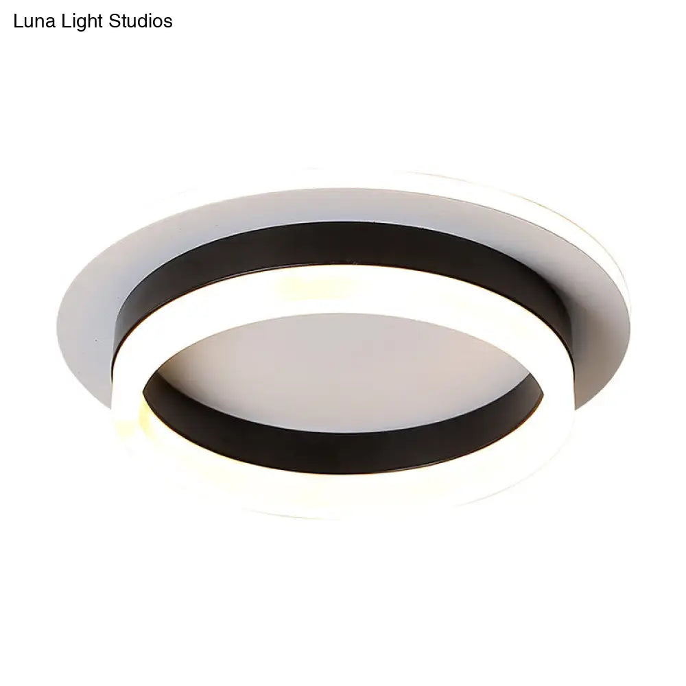 DecorBites™ DecorBites™ Metal Minimalist LED Flush Mount with Acrylic Diffuser - Small Corridor Flush Ceiling Light Fixture
