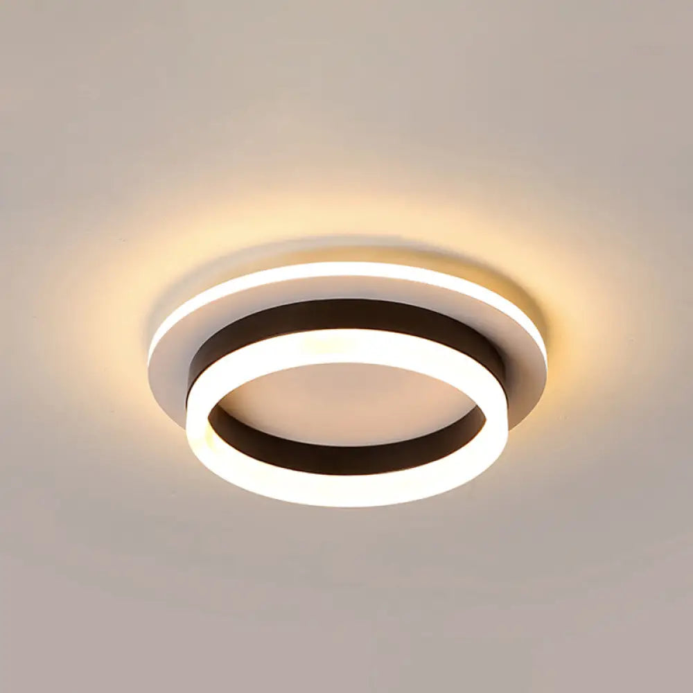 DecorBites™ DecorBites™ Metal Minimalist LED Flush Mount with Acrylic Diffuser - Small Corridor Flush Ceiling Light Fixture