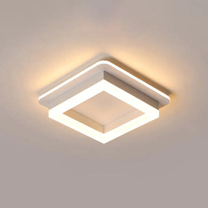 DecorBites™ DecorBites™ Metal Minimalist LED Flush Mount with Acrylic Diffuser - Small Corridor Flush Ceiling Light Fixture