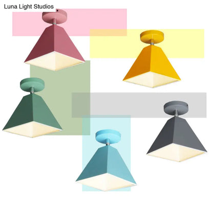 DecorBites™ DecorBites™ Metal Modern Trapezoid Flush Mount Ceiling Light Fixture - 1 Light