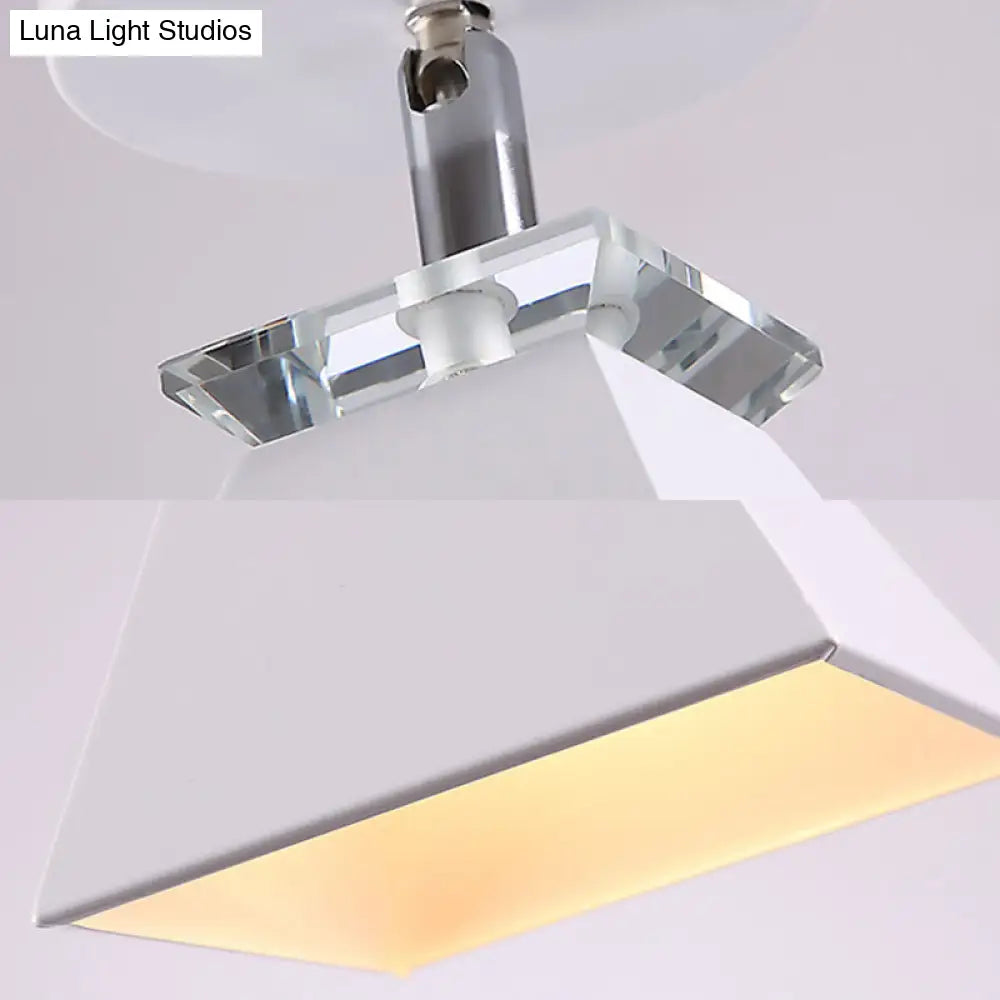 DecorBites™ DecorBites™ Metal Modernist Pyramid Semi-Flush Mount Fixture - 1 Light Semi-Flush Ceiling Light (Gray, White, Green)