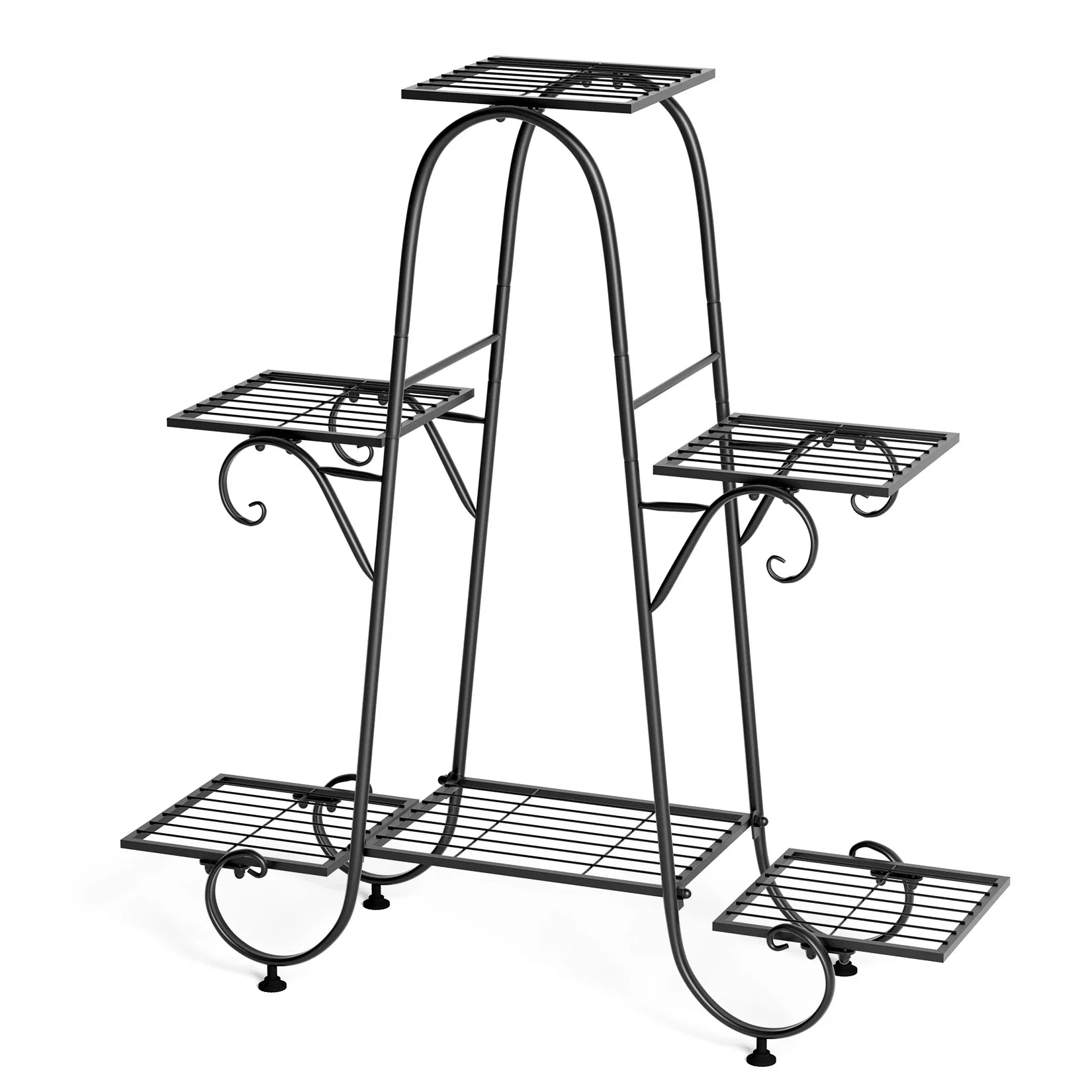 Metal Plant Stand - 6 Tier Display Rack - black / United States
