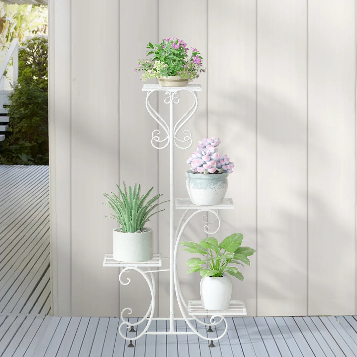 Metal Plant Stand for 4 Flower Pots