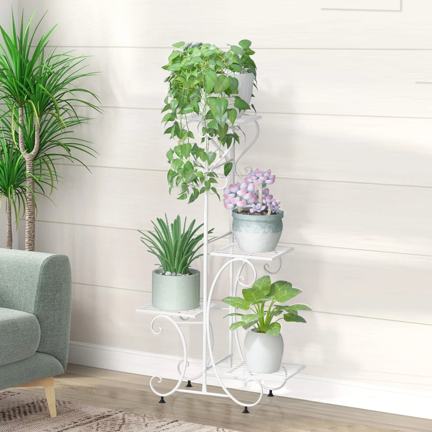 Metal Plant Stand for 4 Flower Pots