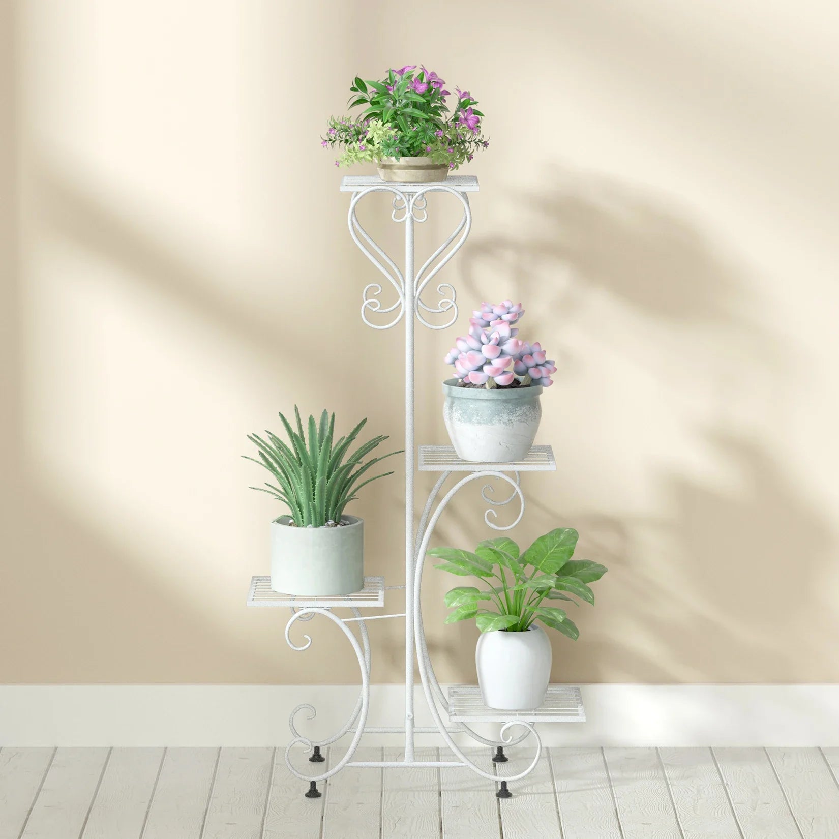 Metal Plant Stand for 4 Flower Pots