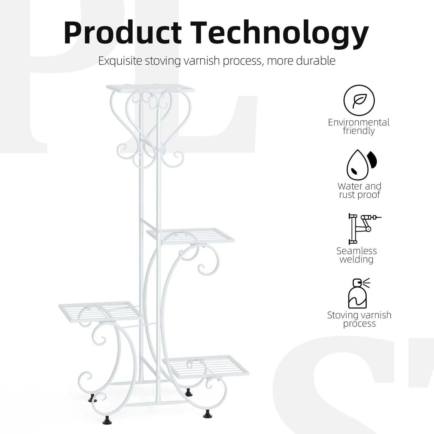 Metal Plant Stand for 4 Flower Pots
