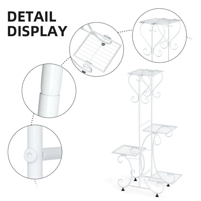 Metal Plant Stand for 4 Flower Pots
