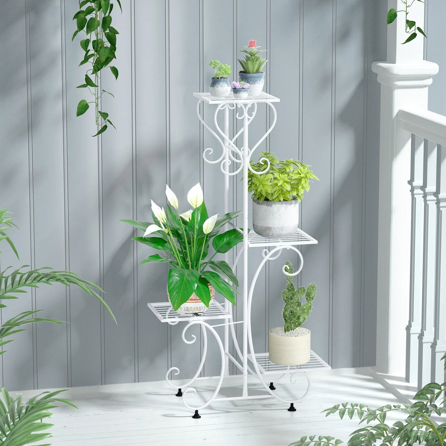 Metal Plant Stand for 4 Flower Pots