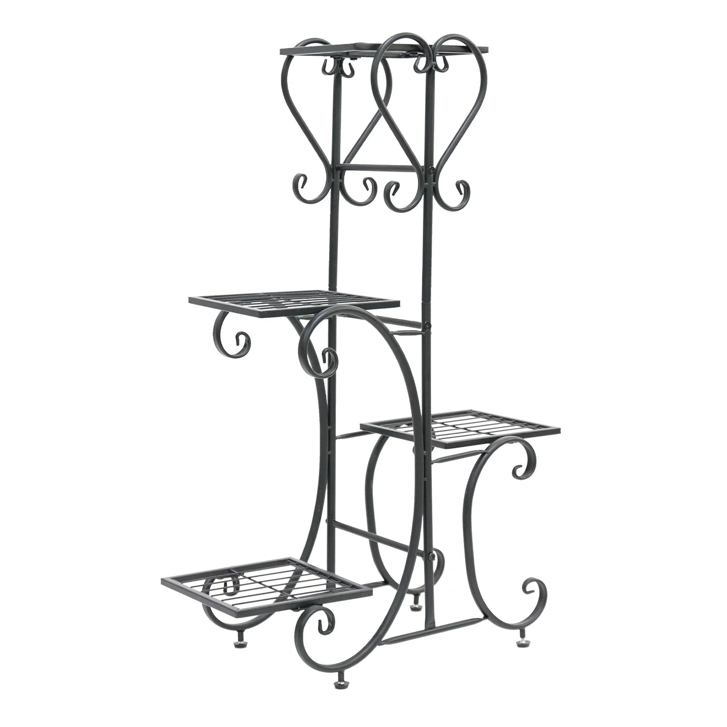 Metal Plant Stand for 4 Flower Pots - black / canada