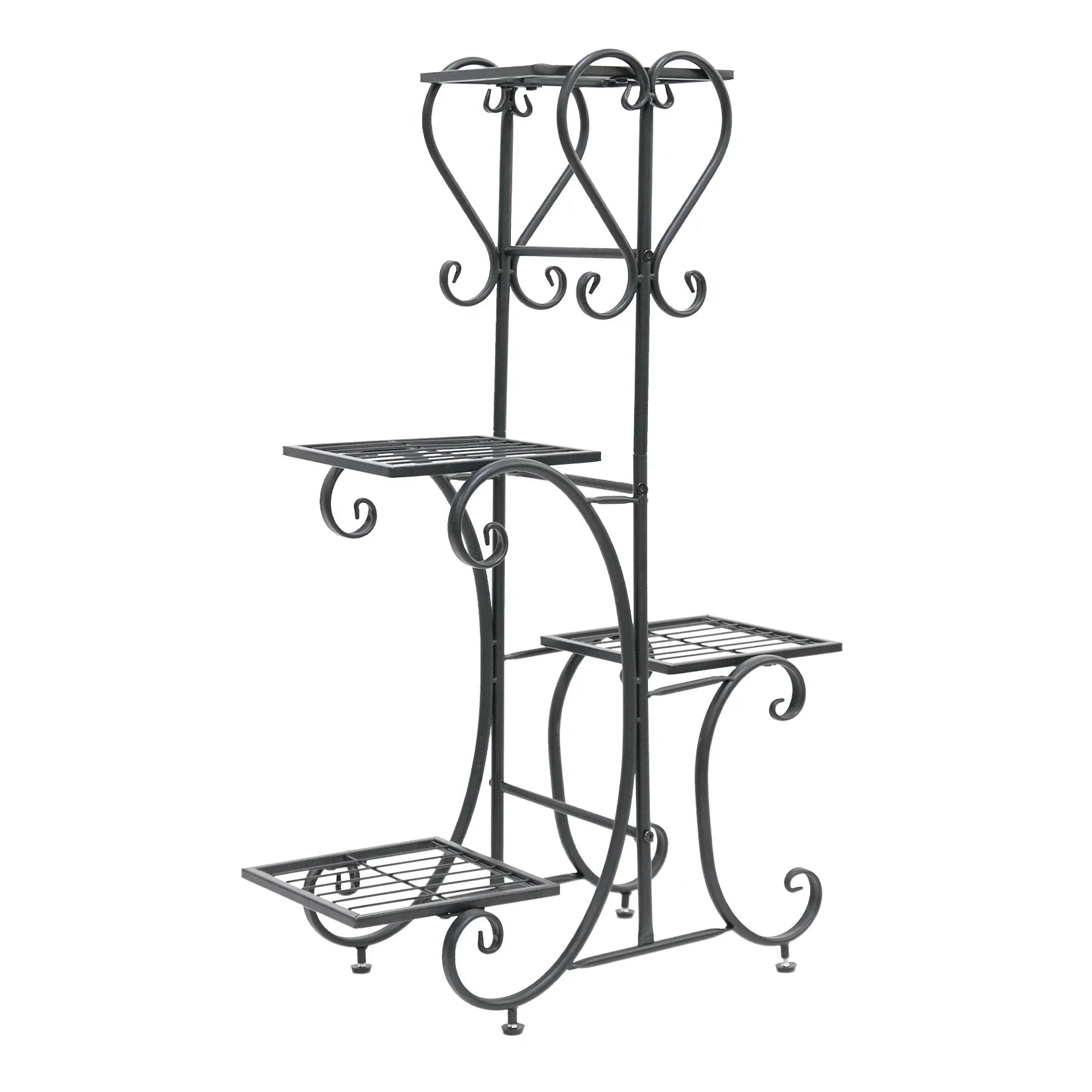 Metal Plant Stand for 4 Flower Pots - black / canada