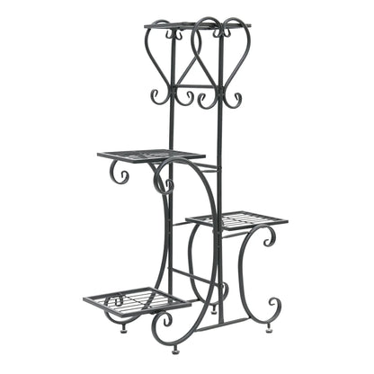 Metal Plant Stand for 4 Flower Pots - black / canada