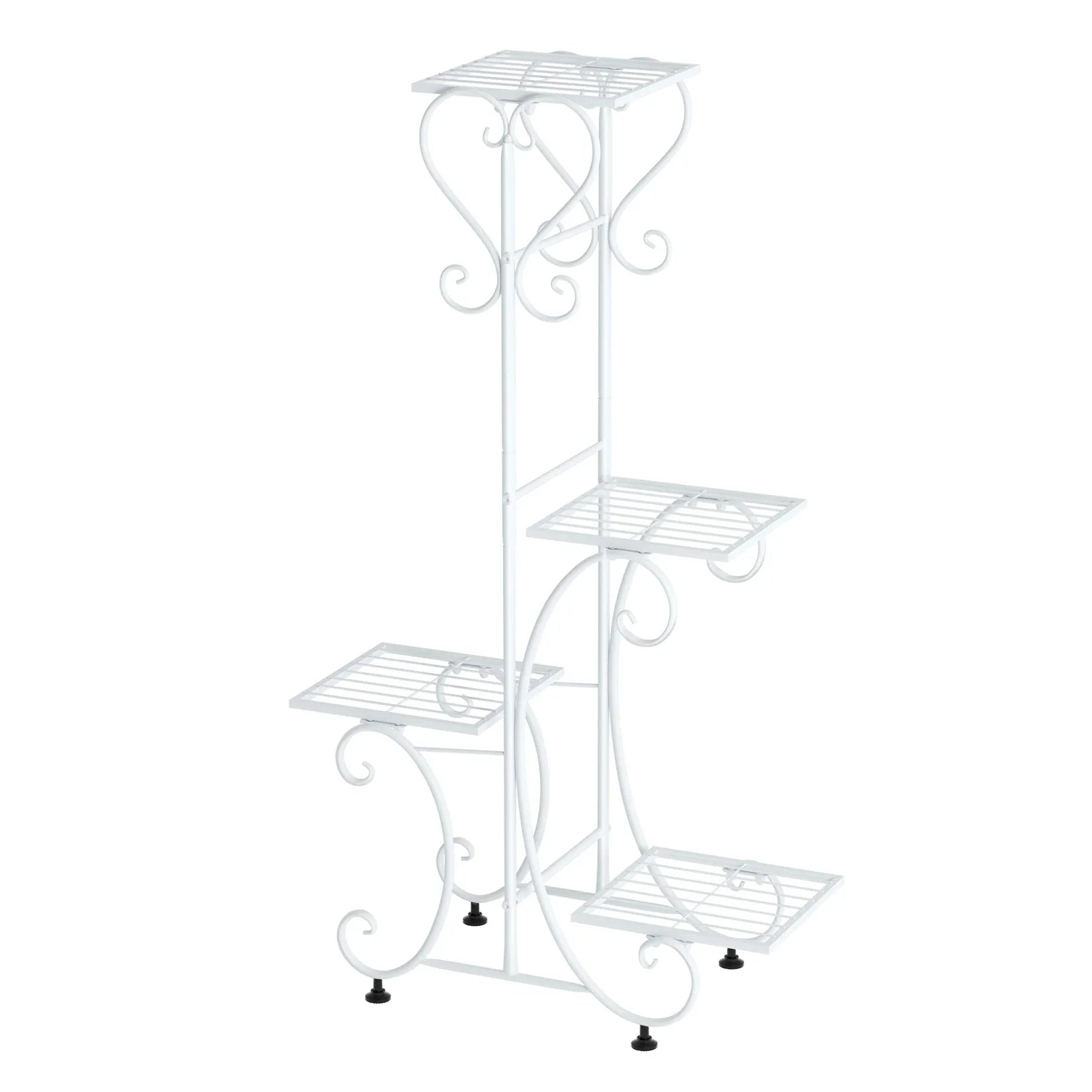 Metal Plant Stand for 4 Flower Pots - WHITE / UNITED KINGDOM