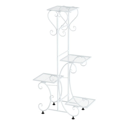 Metal Plant Stand for 4 Flower Pots - WHITE / UNITED KINGDOM