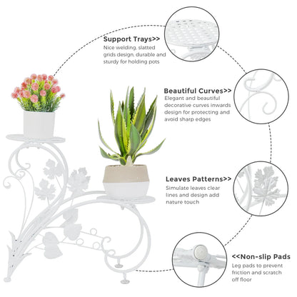 Metal Plant Stand Set for 4 Potted Flowers