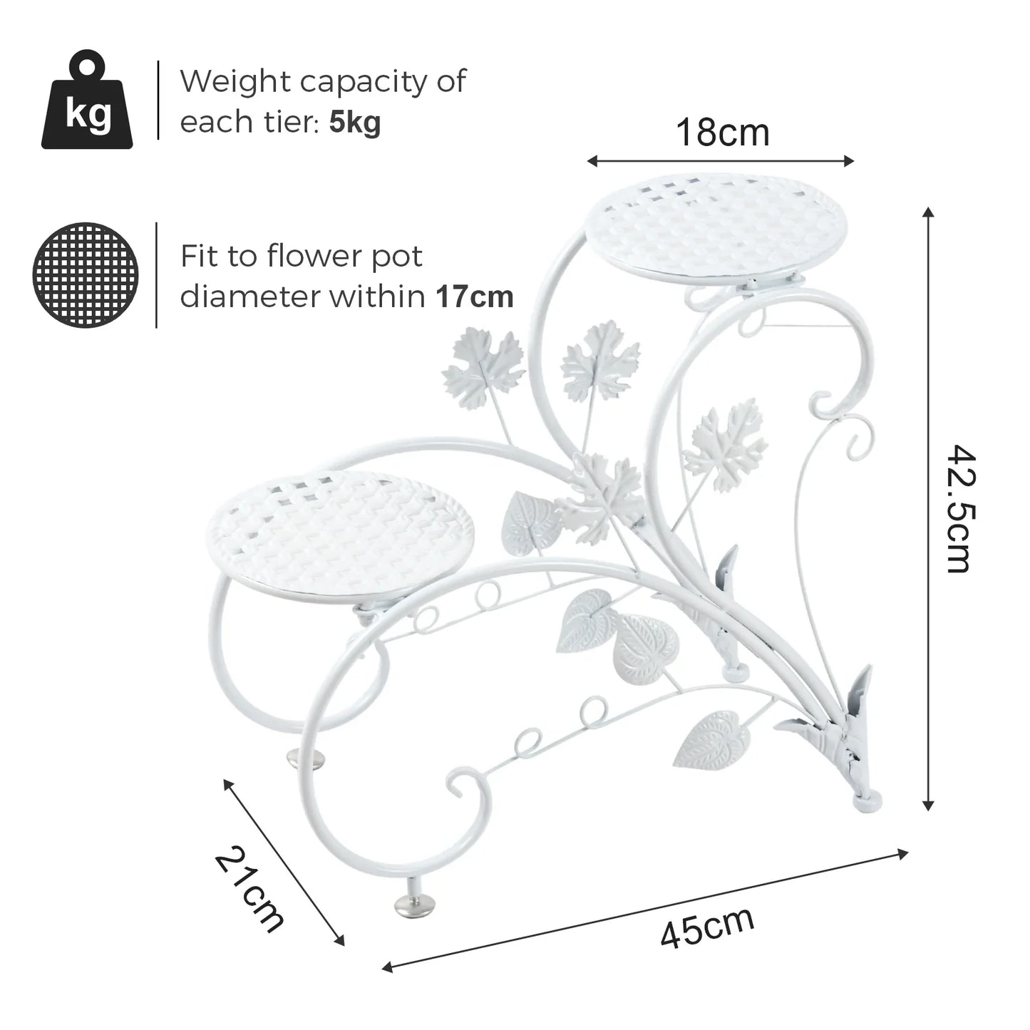 Metal Plant Stand Set for 4 Potted Flowers