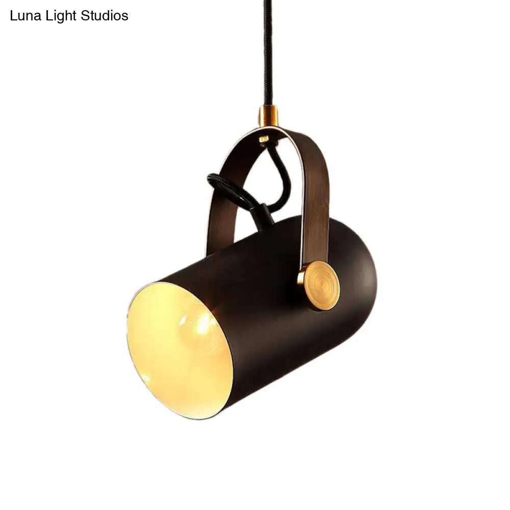 Metal Retro Industrial Pendant Light - Rotatable Ceiling Fixture with Bell Shade for Coffee Shop in Black