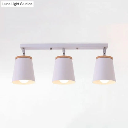 DecorBites™ DecorBites™ Metal Rotatable Semi Flush Mount Light in White - Modernistic Tapered Shade - Ideal for Living Room