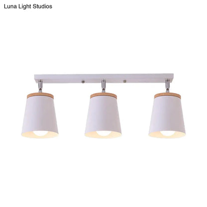 DecorBites™ DecorBites™ Metal Rotatable Semi Flush Mount Light in White - Modernistic Tapered Shade - Ideal for Living Room