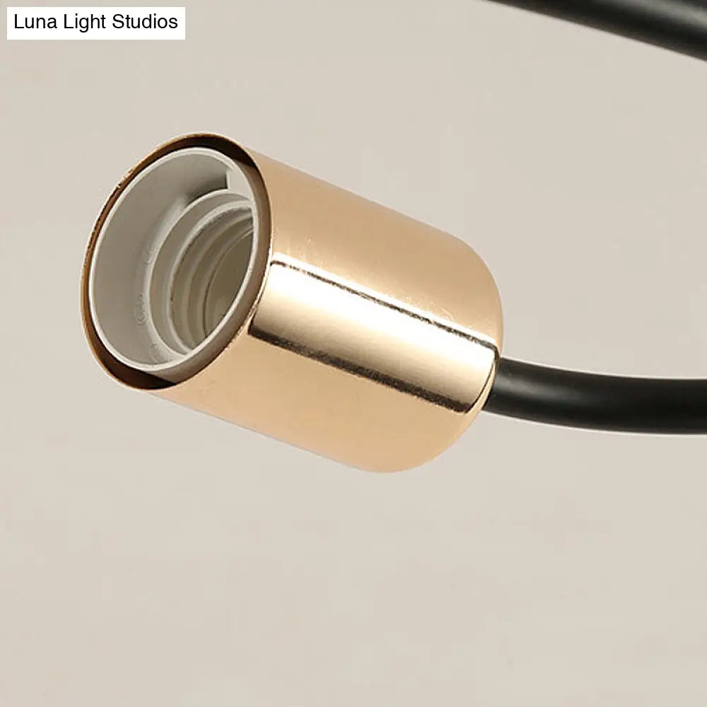 DecorBites™ DecorBites™ Metal Semi Flush Light with Exposed Bulbs - Traditional Black Ceiling Lighting for Living Room (3/6/8 Lights)