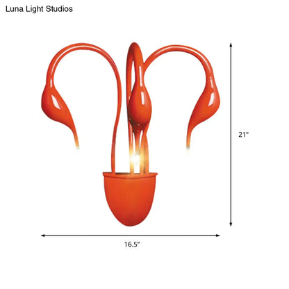 DecorBites™ DecorBites™ Metal Swan Wall Mount Light Nordic LED Wall Sconce for Living Room (3/5 Lights) - Black/Red/White