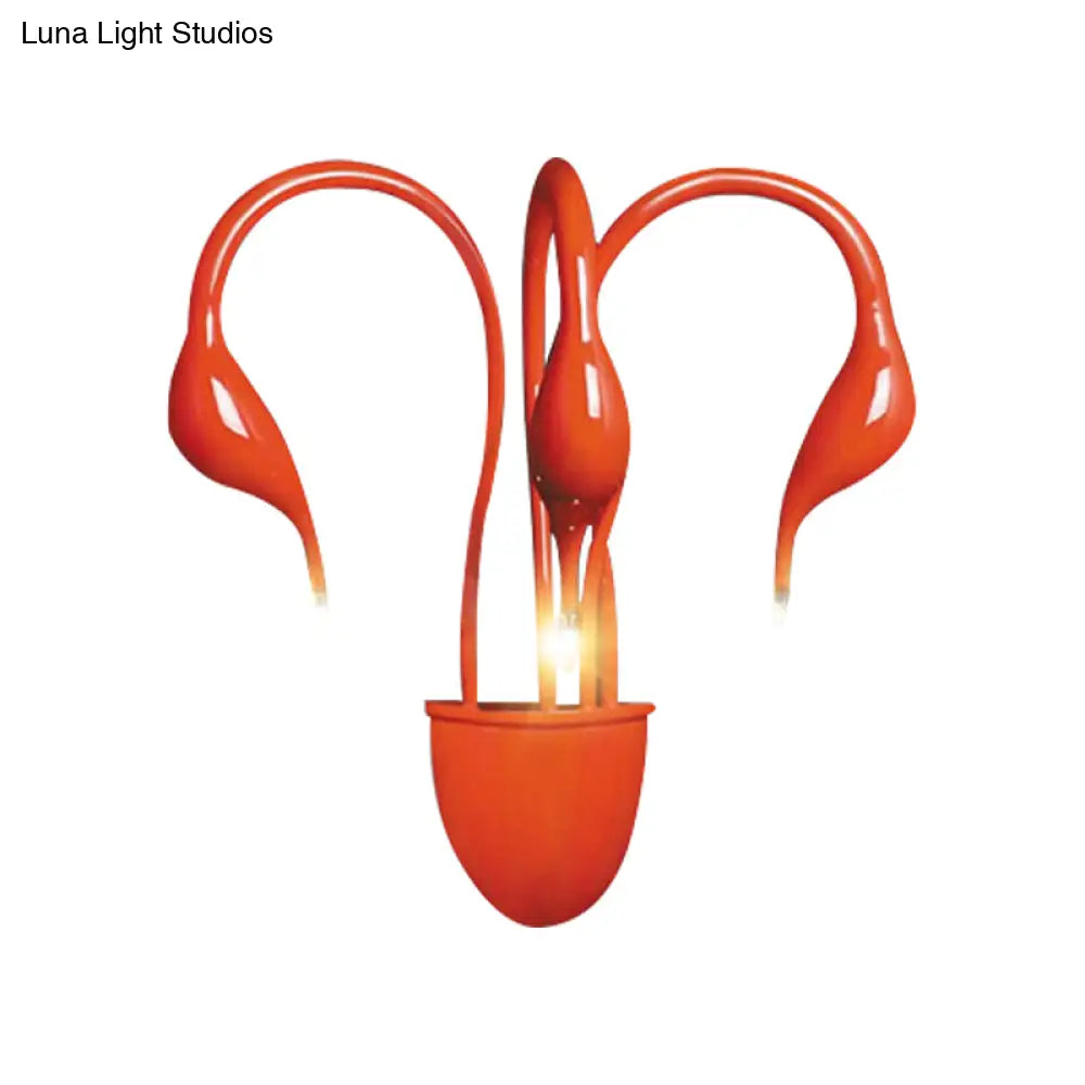 DecorBites™ DecorBites™ Metal Swan Wall Mount Light Nordic LED Wall Sconce for Living Room (3/5 Lights) - Black/Red/White