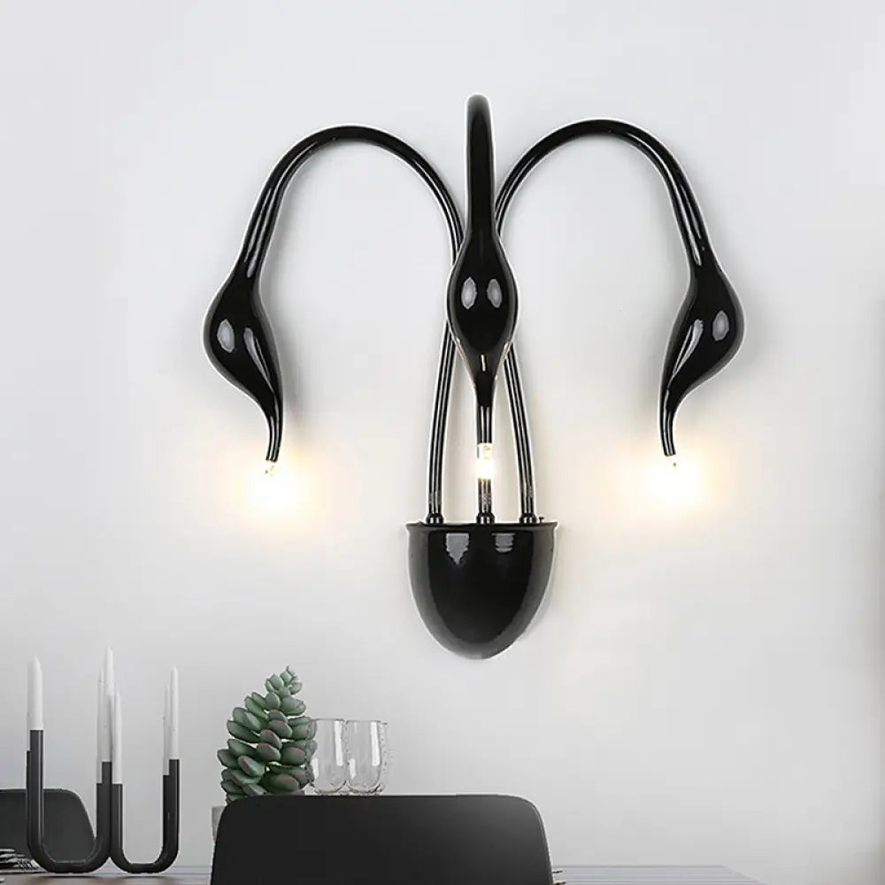 DecorBites™ DecorBites™ Metal Swan Wall Mount Light Nordic LED Wall Sconce for Living Room (3/5 Lights) - Black/Red/White