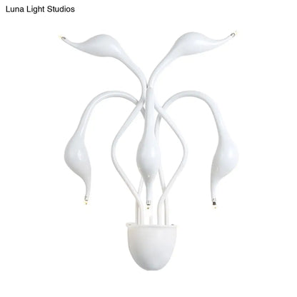 DecorBites™ DecorBites™ Metal Swan Wall Mount Light Nordic LED Wall Sconce for Living Room (3/5 Lights) - Black/Red/White