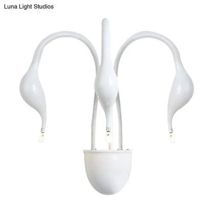 DecorBites™ DecorBites™ Metal Swan Wall Mount Light Nordic LED Wall Sconce for Living Room (3/5 Lights) - Black/Red/White