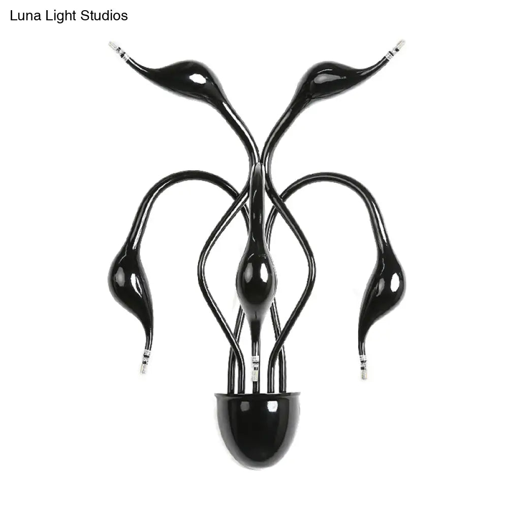 DecorBites™ DecorBites™ Metal Swan Wall Mount Light Nordic LED Wall Sconce for Living Room (3/5 Lights) - Black/Red/White