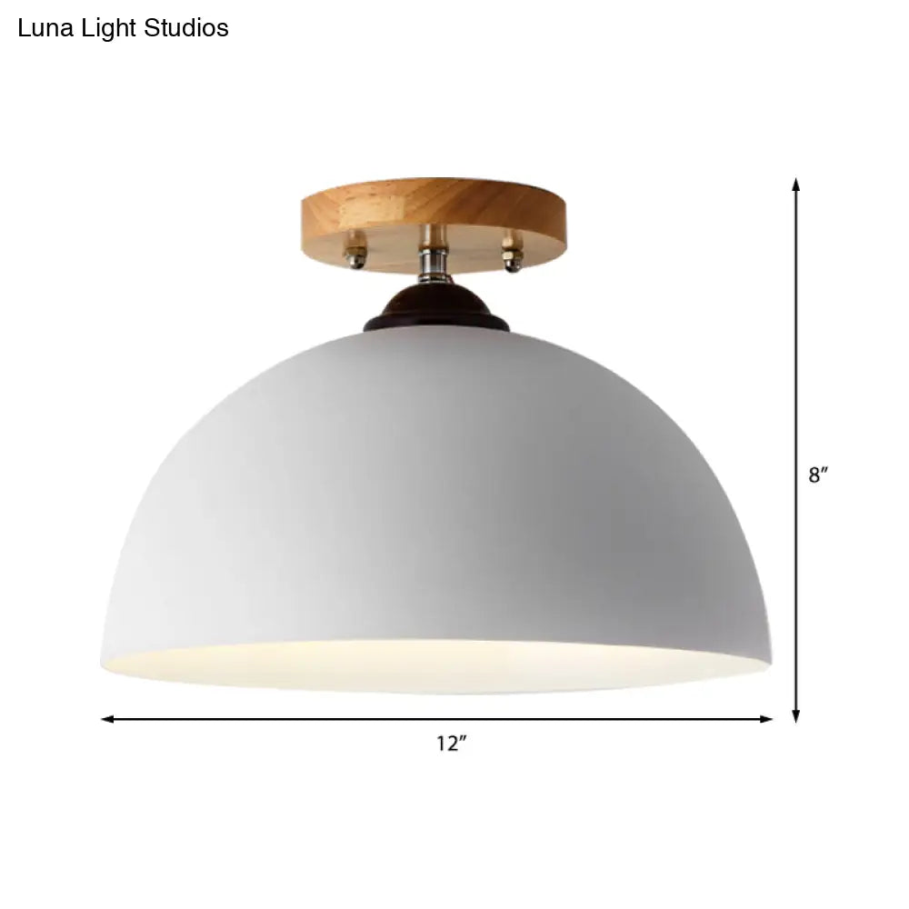 DecorBites™ DecorBites™ Metallic 1 Head Semi Flush Ceiling Light in Red/Pink/White/Gray for Bedroom - 12" Wide