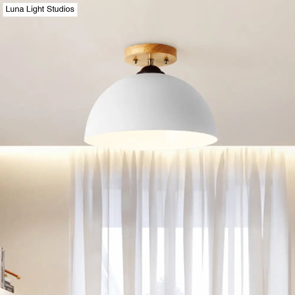 DecorBites™ DecorBites™ Metallic 1 Head Semi Flush Ceiling Light in Red/Pink/White/Gray for Bedroom - 12" Wide